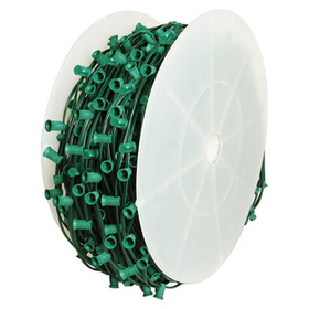 Winterland WL-C9-24G Cordset, C9, Socketed Cord Set, E17 Sockets, Green Wire, 1,000 Feet, 24" Spacing