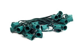 Winterland WL-C9G-12-100 - Cordset, C9, Socketed cord set, E17 sockets, Green wire, 100 Ft 12" spacing