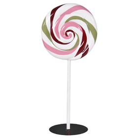 LEDgen WL-CNDY-LOLLI-GRPIRE 3' Green, Pink and Red Swirl Lollipop