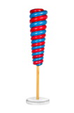 LEDgen WL-CNDYTR-CN-MINI-WB 4' Mini Red and Blue Upside Down Candy Cone Tree on White Base