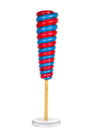 LEDgen WL-CNDYTR-CN-MINI-WB 4' Mini Red and Blue Upside Down Candy Cone Tree on White Base