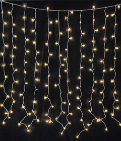 LEDgen WL-CUR240CL-IN-WTW 240 Clear Incandescent Light Curtain with 1/4 Clear Twinkle Bulbs