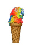 LEDgen WL-ICECR-DBL-SCP-RNBW 4' Double Scoop Rainbow Ice Cream