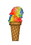 LEDgen WL-ICECR-DBL-SCP-RNBW 4' Double Scoop Rainbow Ice Cream