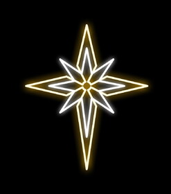 Winterland WL-MTNF-BTHSTR-03-PWW 3' Bethlehem Star Pure White and Warm White LEDs
