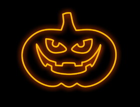 Winterland WL-MTNF-HWN-WD-PKN-18 18" Orange LED Jack-O-Lantern Window Display