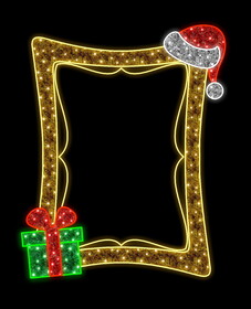 Winterland WL-MTNF-PO-FRM-HATGFT 7' Frame with Santa hat and Gift Warm White, Red and Green Lights