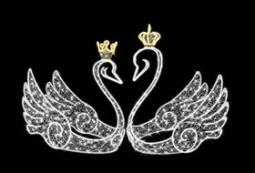 Winterland WL-MTNF-SWANS-PW-2PC 2 Piece Swans Warm White LED Neon Flex