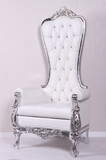 Winterland WL-THRN-SANTA-SLNDR-WHSLV White and Silver Slender Santa Throne