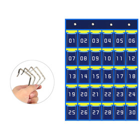 Muka Numbered Classroom Pocket Chart, Wall Pocket Organizer for Cell Phones Calculator Holders