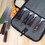 Muka Lightweight Chef knife Case, 4 slots Durable Safe Pocket, Portable Home Cooking Tool Bag