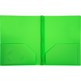 LION 92310 2-Pocket Plastic Folder with Fasteners, Letter - 1 Each