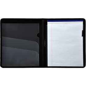 LION 97000-BK Plastic Padfolio with Pad, Letter - 1 Each - Black