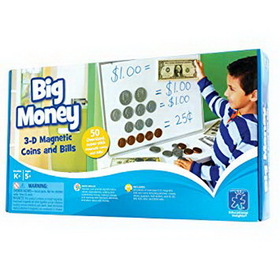 Educational Insights 3063 Big Money&#153; 3-D Magnetic Coins And Bills
