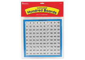 Learning Resources LER0375 Laminated Hundred Boards (Set of 10)