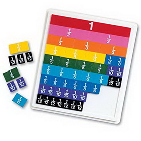 Learning Resources LER0615 Rainbow Fraction&#174; Plastic Tiles With Tray