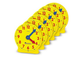 Learning Resources LER2202 Big Time&#153; Geared Mini-Clocks (Set of 6)
