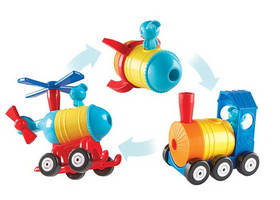 Learning Resources LER2859 1-2-3 Build It!&#153; Rocket-Train-Helicopter