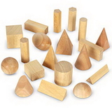 Learning Resources LER4298 Wooden Geometric Solids, Set Of 19