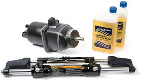 SeaStar HK6400TC-3 Classic Tilt Steering Kit w/ 1.7 Helm&#44; Pivot Cylinder & Hydraulic Oil