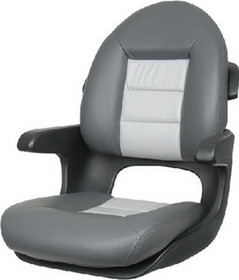Tempress 57017 Elite Helm High Back Seat&#44; Black Shell&#44; Charcoal/Grey Cushions