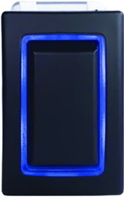 Sierra RK40700B Rocker Switch w/Halo LED Light, ON - OFF - ON (Dependent), DPDT, Blue