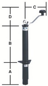 Bal Products 29033Bl Top Wind A-Frame Screw 5&#44;000 lb Capacity Tongue Jack for RV Trailers