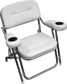 Wise 3367784 Deluxe Offshore Folding Deck Chair&#44; Brite White, 3367-784