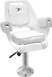 Wise 8WD007-710 Deluxe Pilot Chair w/Padded Arm Rests & Cushions, White
