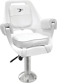 Wise 8WD007-710 Deluxe Pilot Chair w/Padded Arm Rests & Cushions&#44; White