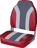 Wise Classic High Back Fishing Boat Seat, No Pinch Hinge - Red/Grey/Charcoal, 8WD1062LS-933