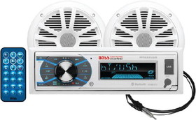 Boss Audio Systems MCK632WB.6 Boss Audio MCK632WB6 Single-Din AM/FM/CD Receiver w/ 6.5" Marine Speakers/ Antenna&#44; White