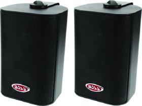 Boss Audio MR43B 4" 3-Way Enclosed System Speakers, Black, Pr.