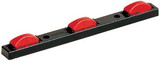 Optronics MC93RK Pre-Wired Identification Light Bar Waterproof 3 Piece Red Marker Lights & Black ABS Base, MC-93RK
