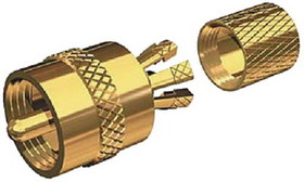 Shakespeare PL-259-CP-G PL258 Gold Plated Solderless VHF Radio Connector