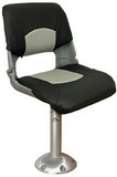 Springfield Marine 1001003 Springfield Skipper Chair Package (Includes Seat With Cushions, Pedestal & Floor Base and Locking Swivel)