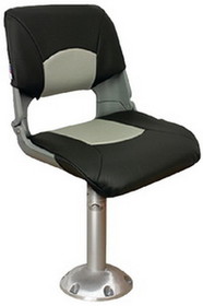 Springfield Marine 1001003 Springfield Skipper Chair Package (Includes Seat With Cushions&#44; Pedestal & Floor Base and Locking Swivel)