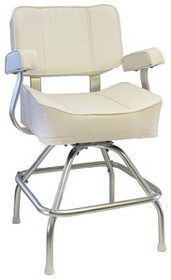 Springfield Marine 1020003 Springfield Deluxe Captain's Seat With Stand&#44; White
