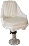 Springfield Marine 1060100 Springfield Newport Manual Adjustable Economy Chair Package, White (Includes Seat With Cushions, Pedestal, Mounting Plate and Swivel)