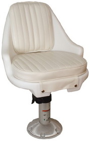 Springfield Marine 1060100 Springfield Newport Manual Adjustable Economy Chair Package&#44; White (Includes Seat With Cushions&#44; Pedestal&#44; Mounting Plate and Swivel)