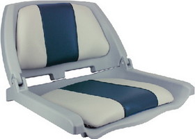 Springfield Marine 1061121-C Springfield Traveler Seat&#44; Gray Shell w/Blue & Gray Cushions