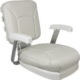 Springfield Marine 1061301 Springfield Ladder Back Seat With White Cushions and Gimbal