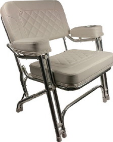 Springfield Marine 1080125-CR Springfield 1080125CR Premium Deck Chair&#44; White