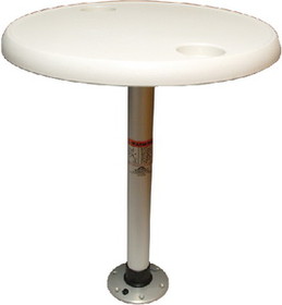 Springfield Marine 1690102 Springfield Thread-Lock 24" Round Table Package W/O Umbrella Socket (Includes Pedestal Set and Table Top)