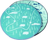 Camco 42834 6' Round Mat, Map Pattern
