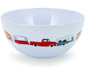 Camco 53222 Melamine Dishware, Multi-color RV & Truck Pattern, 6" Bowl