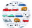 Camco 53223 Melamine Dishware, Multi-color RV & Truck Pattern, 7-3/4" Salad Plate, Price/EA