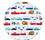 Camco 53224 Melamine Dishware, Multi-color RV & Truck Pattern, 9-3/4" Dinner Plate, Price/EA