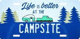 Camco 53250 Decorative Rv Themed License Plate, Blue, Truck and Trees