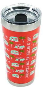 Camco 53322 Life Is Better At The Campsite Tumbler, 20 oz., Pink